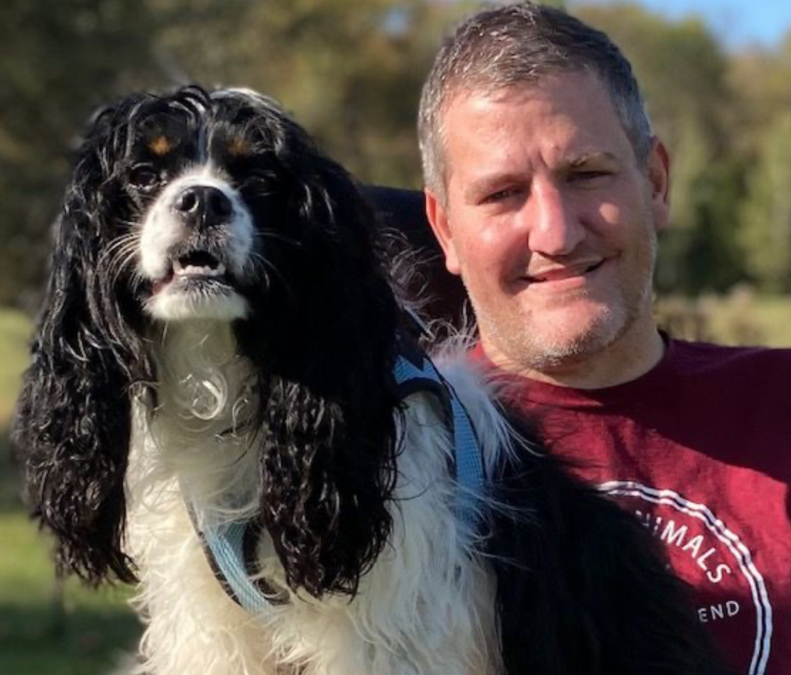 disabled man with dog