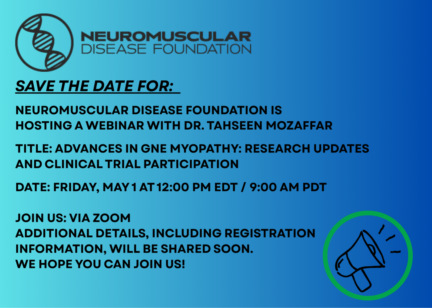 Save the Date: May 1