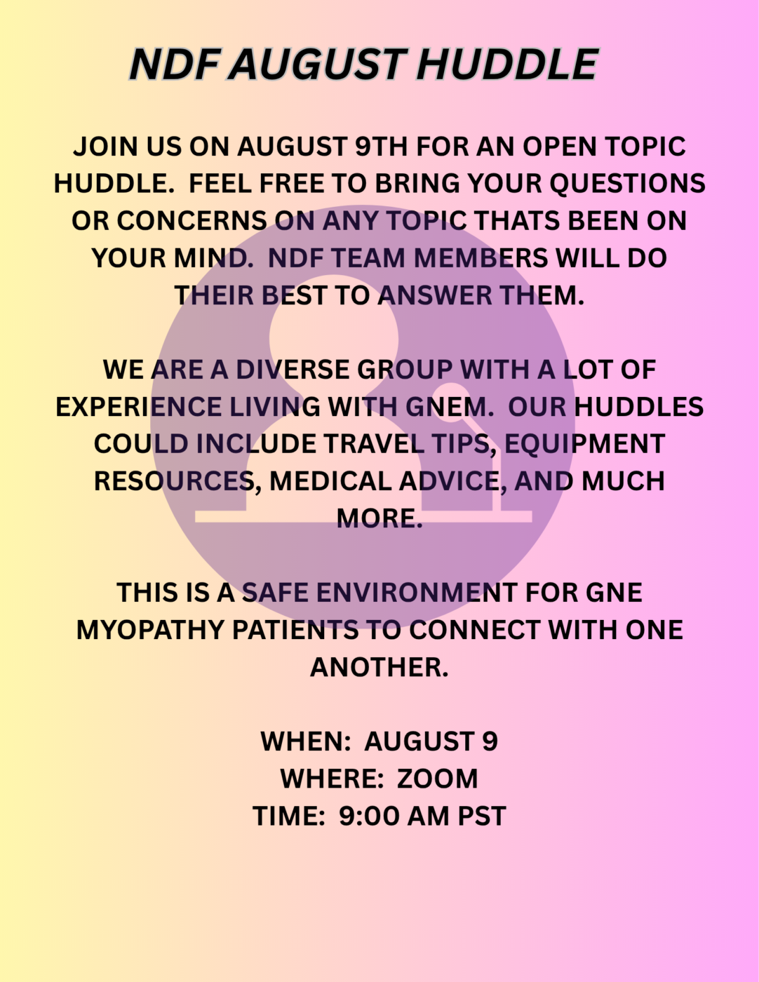 AUGUST HUDDLE