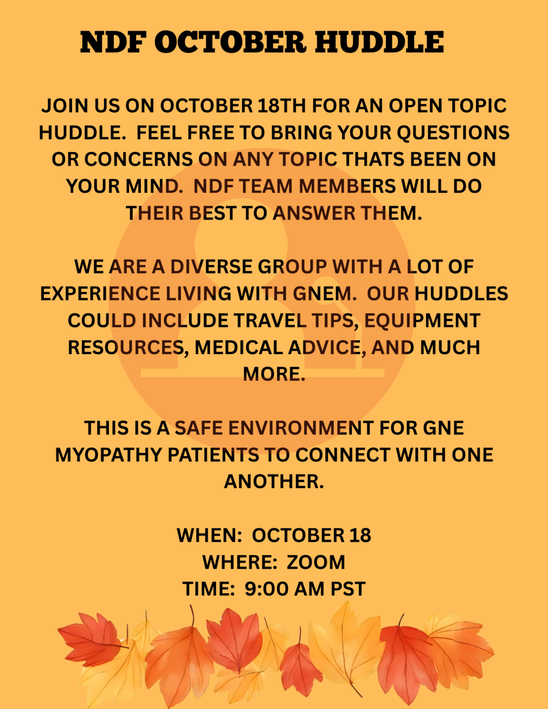 OCTOBER HUDDLE